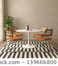 Mid century style conceptual dopamine interior room 3d illustration 139666800