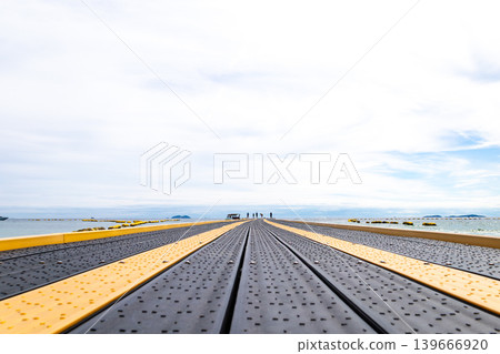 Blue sea and floating pier Blue sea and floating pier 139666920