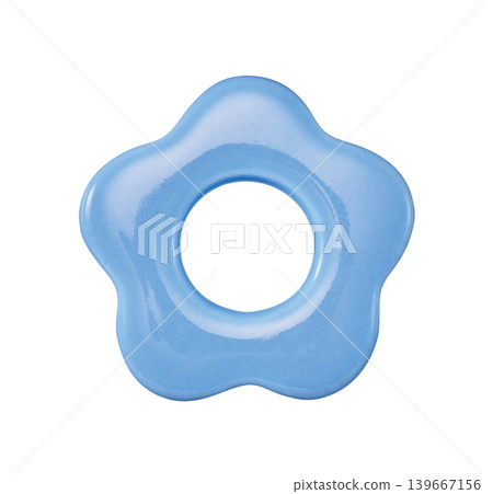 Light blue floral baby teaser ring with white background cutout. Light blue floral baby teaser ring with white background cutout. 139667156