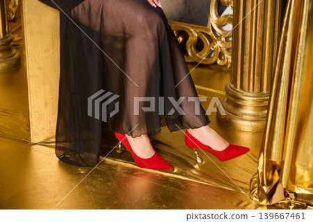 Sophisticated scene featuring graceful performer in luxurious setting Sophisticated scene featuring graceful performer in luxurious setting 139667461