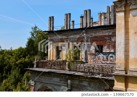 Overgrown classical balcony reveals beauty of neglect and decay Overgrown classical balcony reveals beauty of neglect and decay 139667570