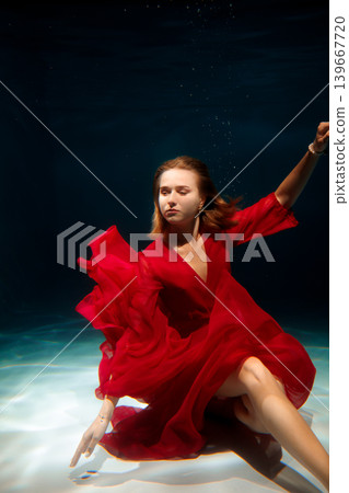 Dramatic lighting enhances flowing red fabric appearance Dramatic lighting enhances flowing red fabric appearance 139667720