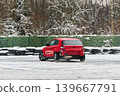 Vehicle with rear damage being assessed for repair or salvage 139667791