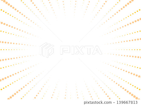 Pop art style background with orange and yellow dots and radial dot patterns. 139667813