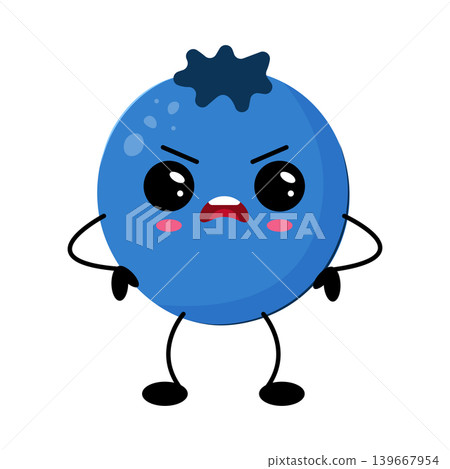 Frustrated blueberry with arms crossed 139667954