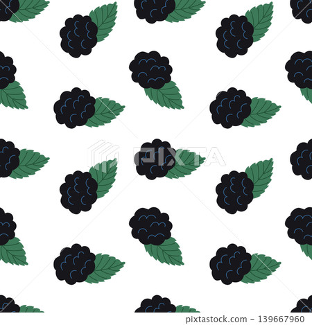 Blackberries with leaves form seamless pattern Blackberries with leaves form seamless pattern 139667960