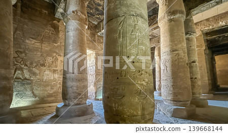 Beautiful interiors and ancient hieroglyphs in the Temple of Seti I in Abydos, Egypt. Beautiful interiors and ancient hieroglyphs in the Temple of Seti I in Abydos, Egypt. 139668144