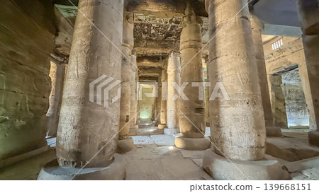Beautiful interiors and ancient hieroglyphs in the Temple of Seti I in Abydos, Egypt. Beautiful interiors and ancient hieroglyphs in the Temple of Seti I in Abydos, Egypt. 139668151