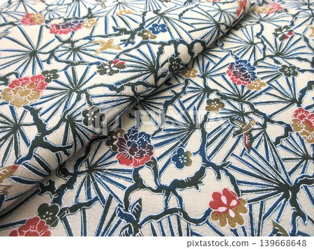 Japanese style, background material, old fabric kimono 139668648