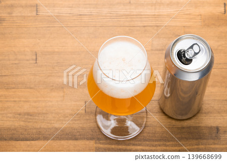 Craft Beer Glass with Aluminum Can Craft Beer Glass with Aluminum Can 139668699