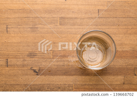 Empty Beer Glass and Drinking Residue Empty Beer Glass and Drinking Residue 139668702