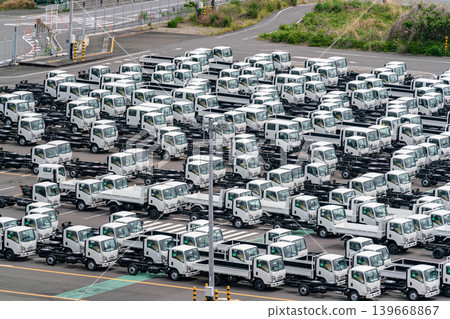 Kanagawa Prefecture: A Japanese urban scene - Vehicles parked at a pier awaiting export (April 2026) Kanagawa Prefecture: A Japanese urban scene - Vehicles parked at a pier awaiting export (April 2026) 139668867
