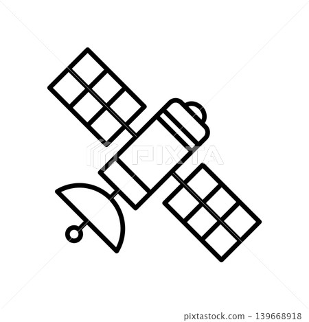 Vintage Space Satellite Technology Icon Vintage Space Satellite Technology Icon 139668918