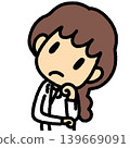 一幅簡單的插圖，畫的是一位身穿白大褂、表情憂慮的女性。 139669091