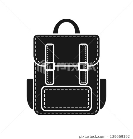 School bag icon in flat silhouette style. Children backpack vector illustration on isolated background. Schoolbag sign business concept. School bag icon in flat silhouette style. Children backpack vector illustration on isolated background. Schoolbag sign business concept. 139669392