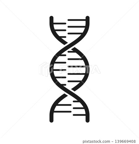Dna helix icon in flat style. Molecular structure vector illustration on isolated background. Medical science sign business concept. Dna helix icon in flat style. Molecular structure vector illustration on isolated background. Medical science sign business concept. 139669408