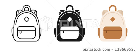 School bag icon set collection in flat style. Children backpack vector illustration on isolated background. Schoolbag sign business concept. School bag icon set collection in flat style. Children backpack vector illustration on isolated background. Schoolbag sign business concept. 139669553