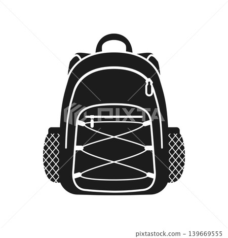 School bag icon in flat silhouette style. Children backpack vector illustration on isolated background. Schoolbag sign business concept. School bag icon in flat silhouette style. Children backpack vector illustration on isolated background. Schoolbag sign business concept. 139669555