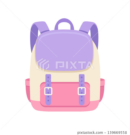 School bag icon in flat style. Children backpack vector illustration on isolated background. Schoolbag sign business concept. School bag icon in flat style. Children backpack vector illustration on isolated background. Schoolbag sign business concept. 139669558