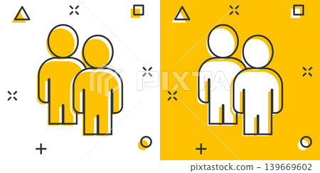 People communication icon in comic style. People cartoon vector illustration on white background. Partnership splash effect business concept. People communication icon in comic style. People cartoon vector illustration on white background. Partnership splash effect business concept. 139669602