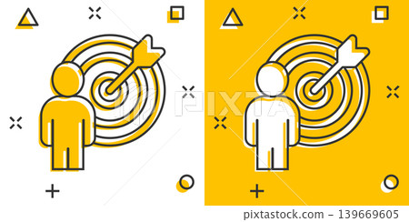 People target icon in comic style. Search human cartoon vector illustration on white isolated background. Job recruitment splash effect business concept. People target icon in comic style. Search human cartoon vector illustration on white isolated background. Job recruitment splash effect business concept. 139669605