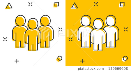 People communication icon in comic style. People cartoon vector illustration on white background. Partnership splash effect business concept. People communication icon in comic style. People cartoon vector illustration on white background. Partnership splash effect business concept. 139669608