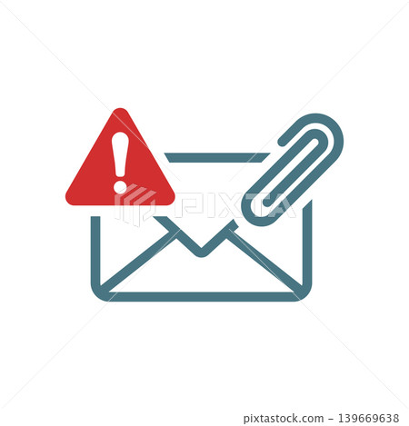 Email attach icon in flat style. Mail envelope with paper clip vector illustration on isolated background. Network safety sign business concept. Email attach icon in flat style. Mail envelope with paper clip vector illustration on isolated background. Network safety sign business concept. 139669638