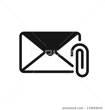 Email attach icon in flat style. Mail envelope with paper clip vector illustration on isolated background. Network safety sign business concept. Email attach icon in flat style. Mail envelope with paper clip vector illustration on isolated background. Network safety sign business concept. 139669644