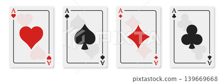 Playing card icon set collection in flat style. Poker game vector illustration on isolated background. Gambling casino sign business concept. Playing card icon set collection in flat style. Poker game vector illustration on isolated background. Gambling casino sign business concept. 139669668