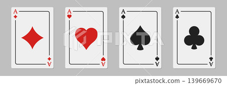 Playing card icon set collection in flat style. Poker game vector illustration on isolated background. Gambling casino sign business concept. 139669670