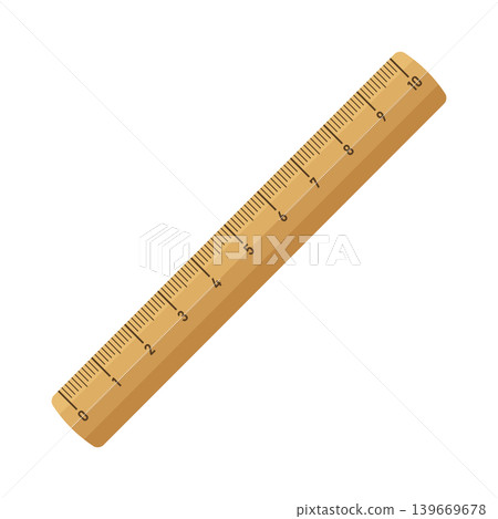 Ruler icon in flat style. Length scale meter vector illustration on isolated background. Metric stationery sign business concept. Ruler icon in flat style. Length scale meter vector illustration on isolated background. Metric stationery sign business concept. 139669678