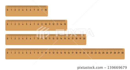 Ruler icon set collection in flat style. Length scale meter vector illustration on isolated background. Metric stationery sign business concept. Ruler icon set collection in flat style. Length scale meter vector illustration on isolated background. Metric stationery sign business concept. 139669679