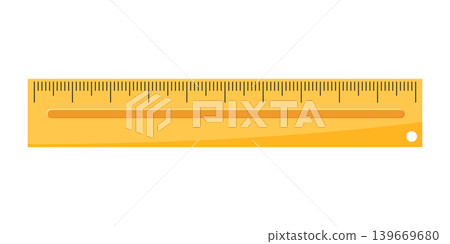 Ruler icon in flat style. Length scale meter vector illustration on isolated background. Metric stationery sign business concept. Ruler icon in flat style. Length scale meter vector illustration on isolated background. Metric stationery sign business concept. 139669680