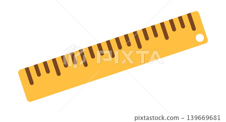 Ruler icon in flat style. Length scale meter vector illustration on isolated background. Metric stationery sign business concept. Ruler icon in flat style. Length scale meter vector illustration on isolated background. Metric stationery sign business concept. 139669681