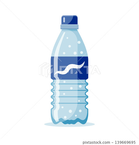 Plastic water bottle icon in flat style. Beverage vector illustration on isolated background. Healthy liquid sign business concept. 139669695