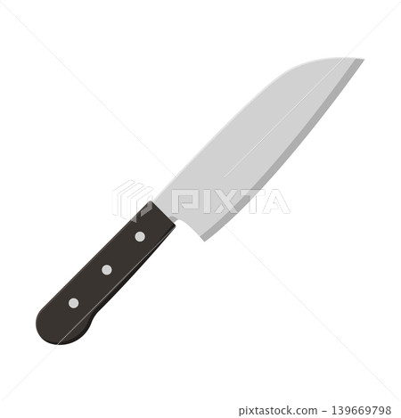 Kitchen knife icon in flat style. Cutting tool vector illustration on isolated background. Cooking equipment sign business concept. 139669798