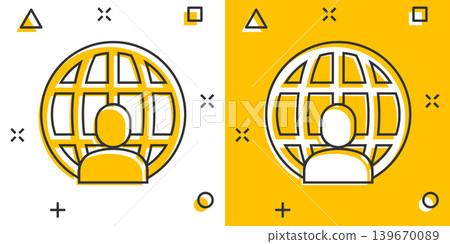 People global icon in comic style. World communication cartoon vector illustration on white isolated background. Cooperation splash effect business concept. People global icon in comic style. World communication cartoon vector illustration on white isolated background. Cooperation splash effect business concept. 139670089