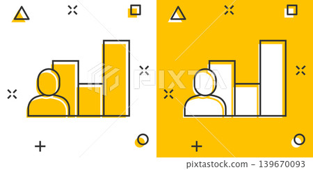 People with growth icon in comic style. Work strategy cartoon vector illustration on white isolated background. Office training splash effect business concept. People with growth icon in comic style. Work strategy cartoon vector illustration on white isolated background. Office training splash effect business concept. 139670093