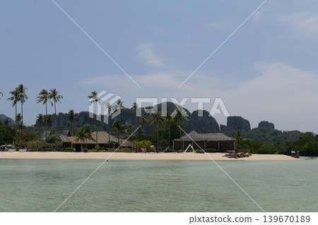 Tropical Beach Landscape on Phi Phi Island Thailand Tropical Beach Landscape on Phi Phi Island Thailand 139670189