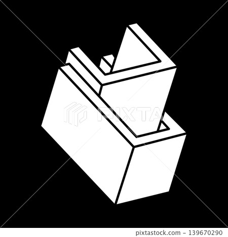 Optical illusion shape. Sacred geometry. Impossible figures. Escher style. Optical illusion shape. Sacred geometry. Impossible figures. Escher style. 139670290