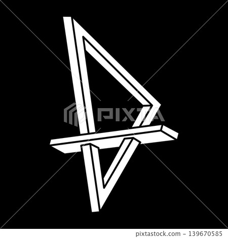 Impossible shape. Sacred geometry figures. Optical illusion. Abstract eternal geometric objects. Optical art. Escher style. Line art. Impossible shape. Sacred geometry figures. Optical illusion. Abstract eternal geometric objects. Optical art. Escher style. Line art. 139670585
