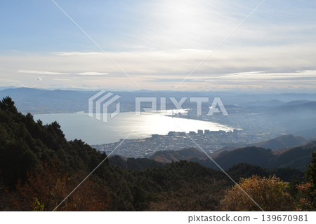 Lake Biwa and Shiga Prefecture as seen from Mount Hiei Lake Biwa and Shiga Prefecture as seen from Mount Hiei 139670981