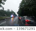 Accident on a federal highway in the rain, Germany 139671291