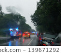 Accident on a federal highway in the rain, Germany 139671292