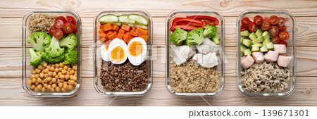 Fitness meal prep containers high protein Fitness meal prep containers high protein 139671301