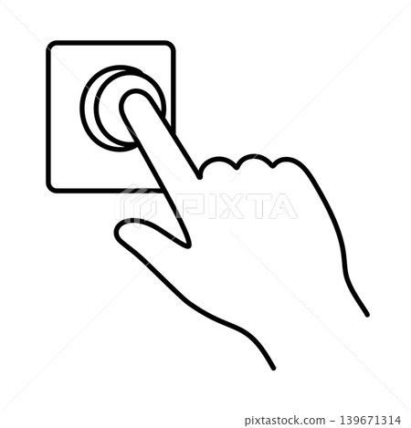 Press the button - line icon Press the button - line icon 139671314
