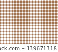 Light brown gingham check background, seamless fabric texture 139671318