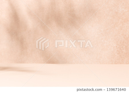 Beige podium background with minimal abstract wall texture for cosmetic product presentation Beige podium background with minimal abstract wall texture for cosmetic product presentation 139671640