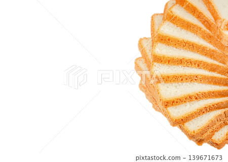 Sliced toasted bread isolated on light background with copy space 139671673