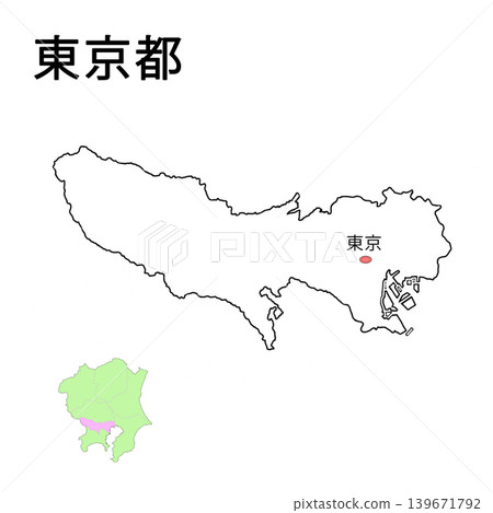 Tokyo Metropolitan Government Blank Map (with location of the metropolitan government office indicated) Tokyo Metropolitan Government Blank Map (with location of the metropolitan government office indicated) 139671792